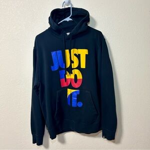 Nike Men's Black Hoodie Just Do It Logo, Large